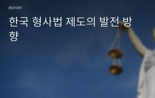 한국 형사법 제도의 발전 방향