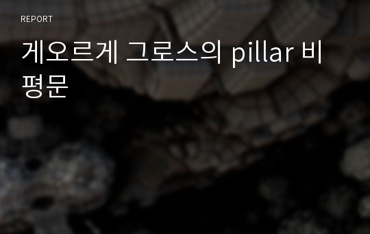 게오르게 그로스의 pillar 비평문