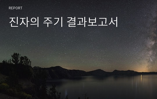 진자의 주기 결과보고서