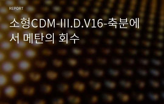 소형CDM-III.D.V16-축분에서 메탄의 회수