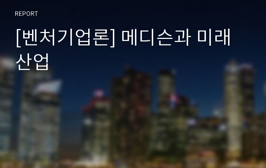 [벤처기업론] 메디슨과 미래산업