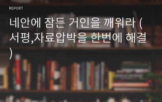 네안에 잠든 거인을 깨워라 (서평,자료압박을 한번에 해결)