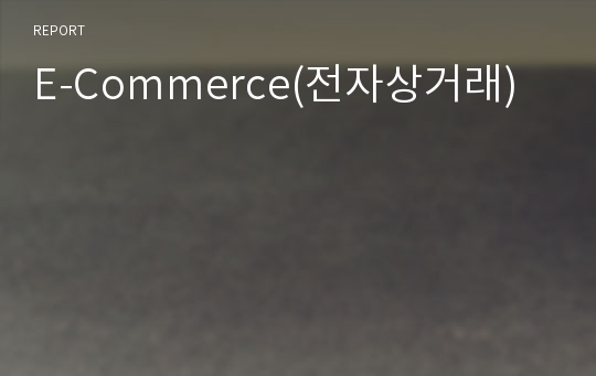 E-Commerce(전자상거래)