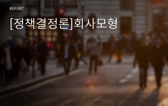 [정책결정론]회사모형