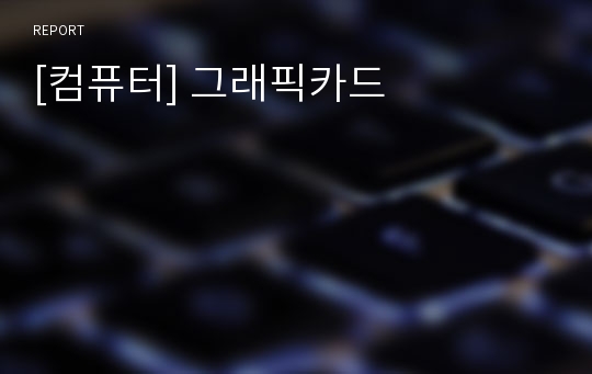 [컴퓨터] 그래픽카드