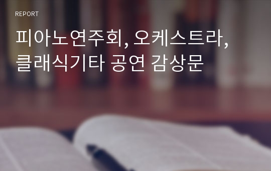 피아노연주회, 오케스트라, 클래식기타 공연 감상문