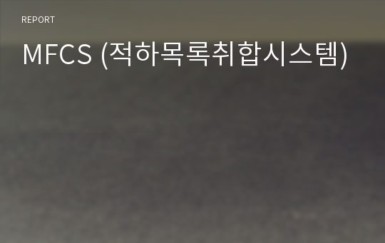 MFCS (적하목록취합시스템)