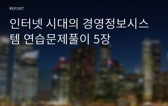 인터넷 시대의 경영정보시스템 연습문제풀이 5장