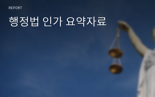 행정법 인가 요약자료