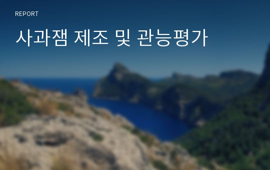 사과잼 제조 및 관능평가