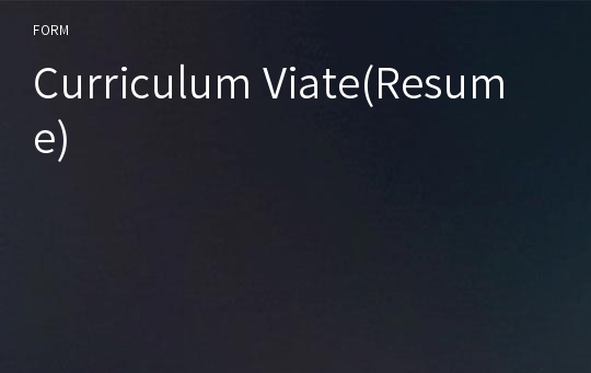 Curriculum Viate(Resume)