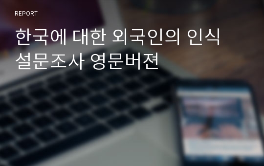 한국에 대한 외국인의 인식 설문조사 영문버젼