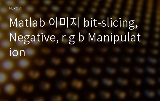 Matlab 이미지 bit-slicing, Negative, r g b Manipulation