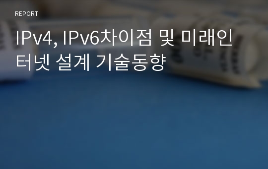 IPv4, IPv6차이점 및 미래인터넷 설계 기술동향