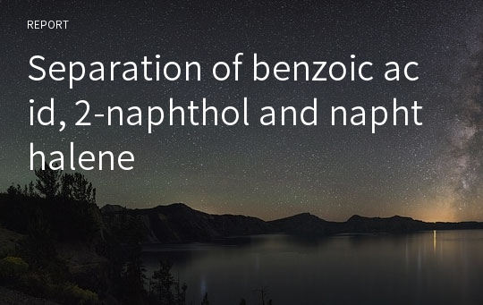 Separation of benzoic acid, 2-naphthol and naphthalene