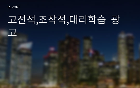 고전적,조작적,대리학습  광고