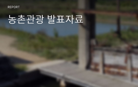 농촌관광 발표자료