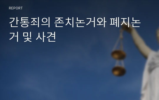 간통죄의 존치논거와 폐지논거 및 사견