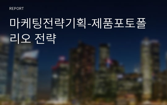 마케팅전략기획-제품포토폴리오 전략