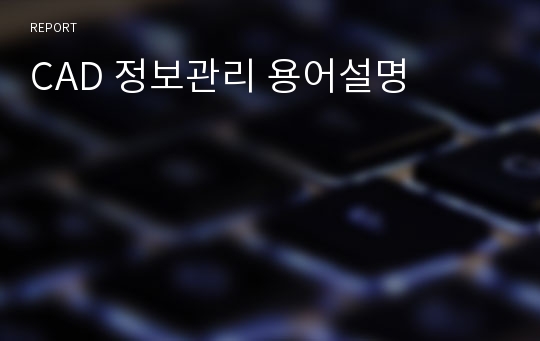 CAD 정보관리 용어설명