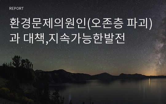 환경문제의원인(오존층 파괴)과 대책,지속가능한발전