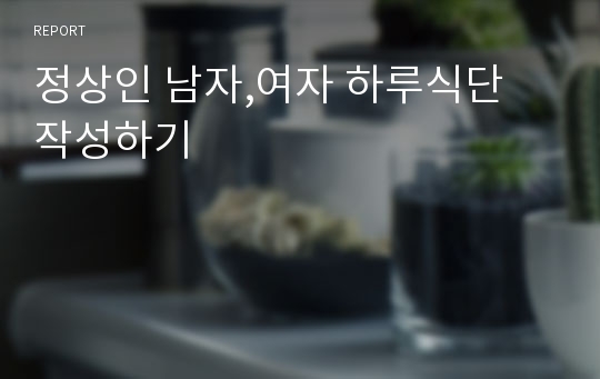 정상인 남자,여자 하루식단 작성하기