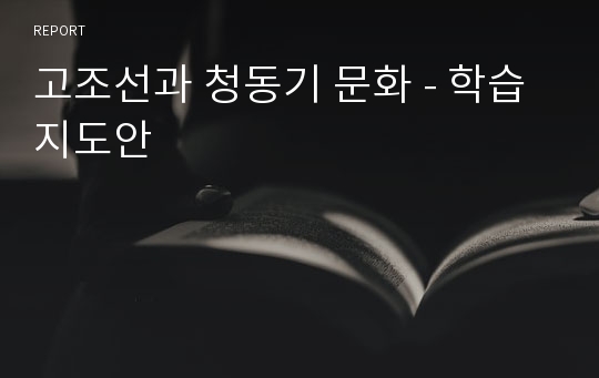 고조선과 청동기 문화 - 학습지도안