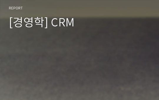 [경영학] CRM