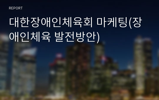 대한장애인체육회 마케팅(장애인체육 발전방안)