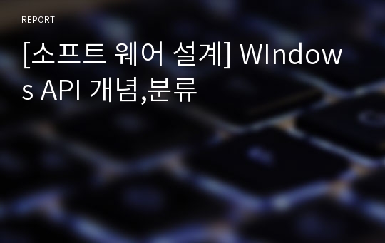 [소프트 웨어 설계] WIndows API 개념,분류