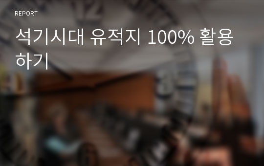 석기시대 유적지 100% 활용하기