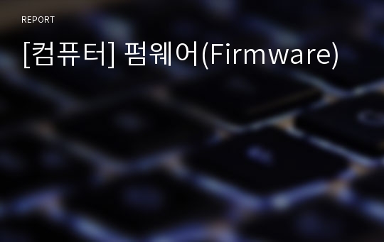 [컴퓨터] 펌웨어(Firmware)