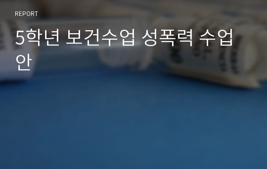 5학년 보건수업 성폭력 수업안