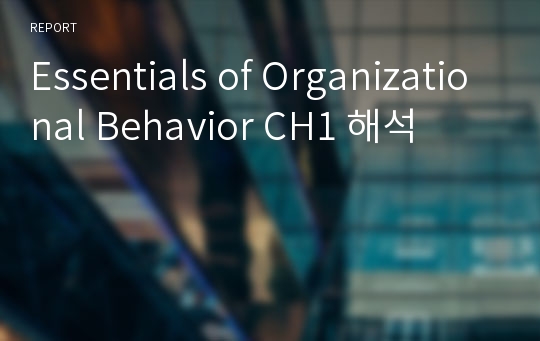 Essentials of Organizational Behavior CH1 해석