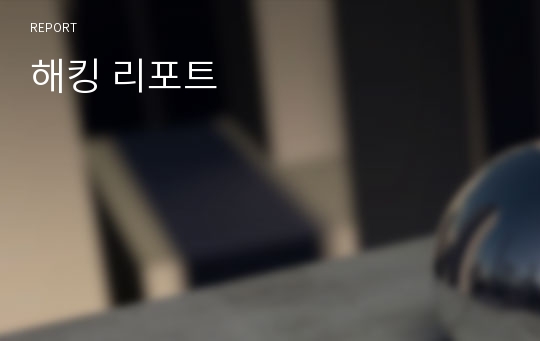 해킹 리포트