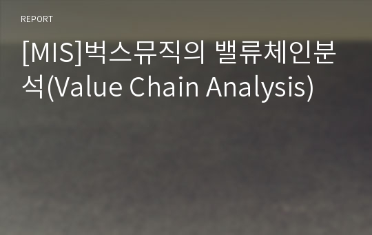 [MIS]벅스뮤직의 밸류체인분석(Value Chain Analysis)