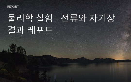 물리학 실험 - 전류와 자기장 결과 레포트