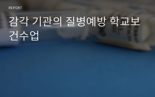 감각 기관의 질병예방 학교보건수업