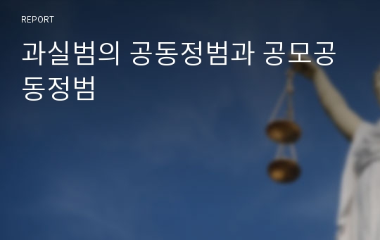 과실범의 공동정범과 공모공동정범