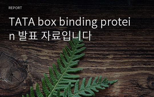 TATA box binding protein 발표 자료입니다