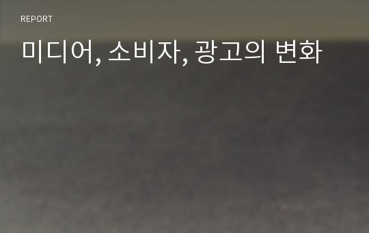 미디어, 소비자, 광고의 변화