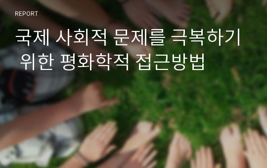 국제 사회적 문제를 극복하기 위한 평화학적 접근방법