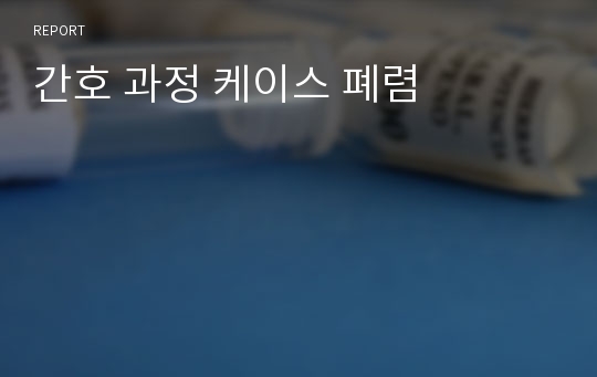 간호 과정 케이스 폐렴