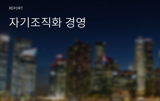 자기조직화 경영