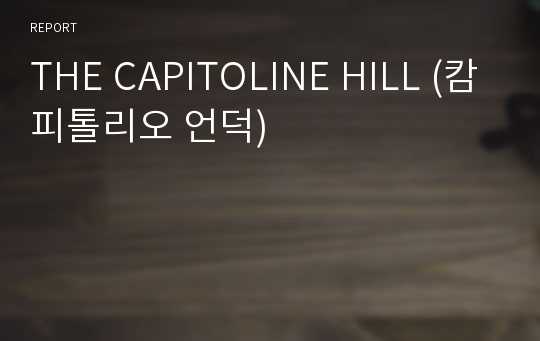 THE CAPITOLINE HILL (캄피톨리오 언덕)