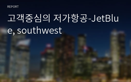고객중심의 저가항공-JetBlue, southwest