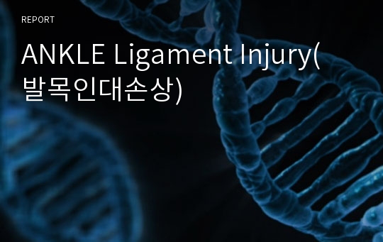 ANKLE Ligament Injury(발목인대손상)