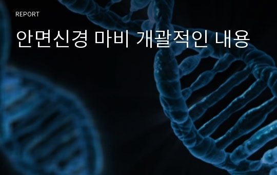 안면신경 마비 개괄적인 내용