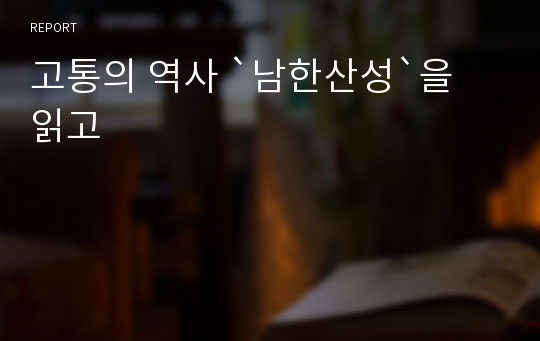 고통의 역사 `남한산성`을 읽고