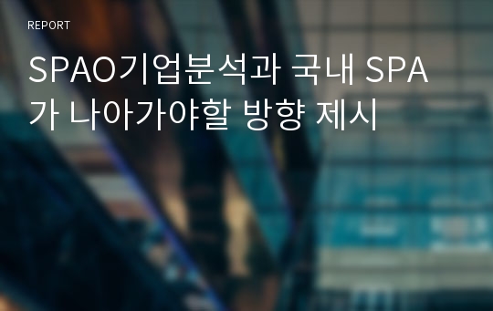 SPAO기업분석과 국내 SPA가 나아가야할 방향 제시